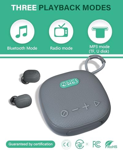 ONES Mus Play 2-in-1 Wireless Speaker and Earbuds: Premium Hi-Res Sound Experience with 24-Hour Speaker & 60-Hour Earbud Battery Life, Versatile Bluetooth/AUX/MP3 Connectivity, Dual Game & Music Modes for Enhanced Audio Engagement, Compact Design for Ultimate Portability