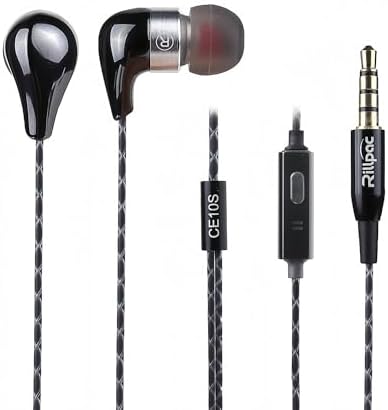 Premium CE10 S Noise-Isolating In-Ear Headphones with Hi-Fi Stereo Sound, Built-in Microphone, and Universal Smartphone Compatibility – Ergonomic Design for Ultimate Comfort and Immersive Listening Experience in Sleek Black Finish