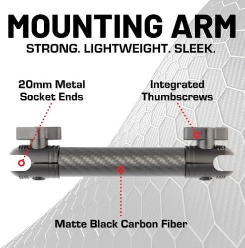 Revolutionary Bulletpoint Dash Mount with 10 cm Adjustable Arm for Smartphones – Premium Carbon Fiber & Kevlar Construction for Ultimate Durability and Compatibility with i Phone & Android – Effortless Installation on 20 mm Attachment Ball, Ensuring Safety and Hands-Free Convenience on the Road