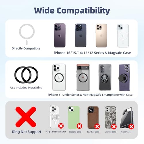 VOLPORT Magnetic Cup Phone Holder for Vehicles – 360° Adjustable Car Mount Designed for Tesla, Trucks, and SUVs – Versatile Mag Safe Cradle with Expandable Base for i Phone, Samsung, and Google – Ultimate Convenience and Enhanced Safety on the Road