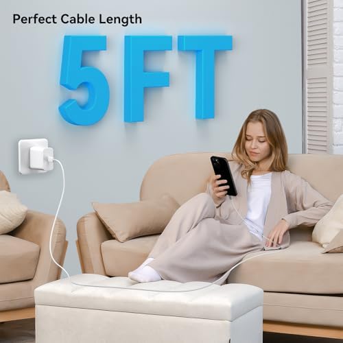 Apple 16 Series 45 W USB-C Rapid Charger with 6.6 ft Type-C Cable – Ultimate Fast Charging Solution for i Phone 16, Galaxy S24/S23, and All USB-C Devices – Compact, Durable, and Safety-Enhanced Power Adapter for On-the-Go Efficiency