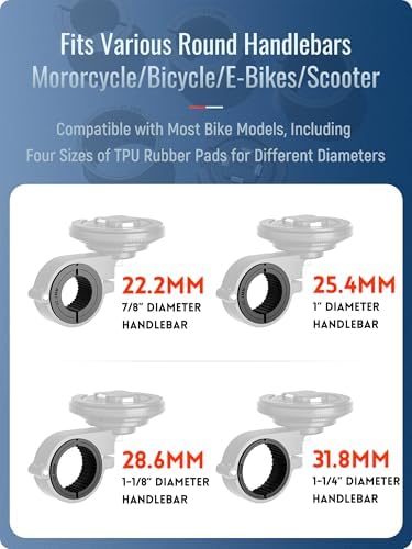 sincetop Quad Series Phone Holder for Bikes & Motorcycles – Premium Aluminum Handlebar Mount with Quick Lock Mechanism – Universal Fit for Mountain, Road, E-Bikes & Scooters – Securely Accommodates All Phone Sizes for Seamless Navigation and Hands-Free Experience