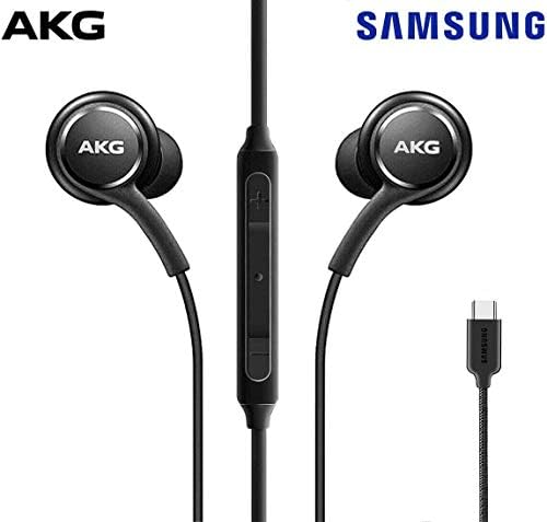 Premium SAMSUNG AKG USB Type C In-Ear Earbuds for Galaxy S23 Ultra – High-Fidelity Sound with Braided Cable, Remote & Mic – Includes Velvet Pouch for Ultimate Portability and Durability – Enhanced Compatibility for Music Enthusiasts and Professionals