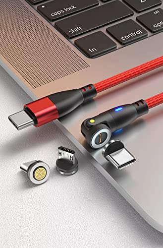 Revolutionize Your Charging Experience with the 540º Magnetic 3-in-1 Fast Charging Cable – Universal Compatibility for Micro USB, USB Type ‘C’, and Apple Devices (Green) – Effortless Connection, Tangle-Free Design, and Superior Durability for Everyday Use