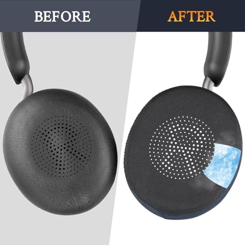 Revolutionary SOULWIT Cooling Gel Earpads for Jabra Evolve2 65 & 40 – Experience Ultimate Comfort with Breathable Ice Silk Fabric – Superior Replacement Ear Cushions for On-Ear Wireless Headsets – Perfect for Long Hours of Use in Sleek Black – Elevate Your Listening Experience with Enhanced Performance and Style