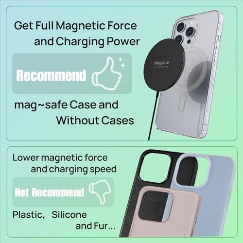 Magnetic Wireless Charger – 15 W Fast Charging Pad for i Phone 12/13/14/15/16 & Air Pods – Sleek Blue Design with USB-C Cable & USB-A Converter – Effortless Magnetic Alignment & Compact Portability for Ultimate Convenience
