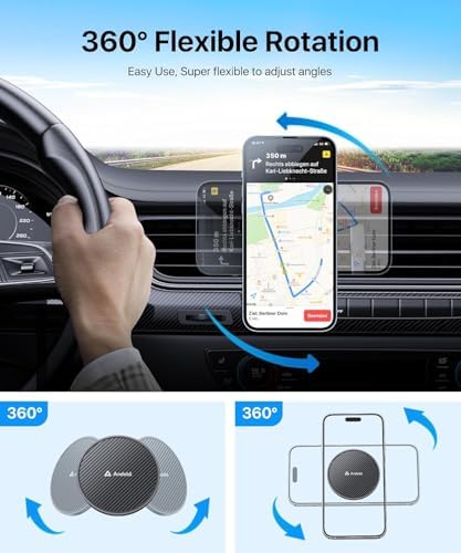 andobil [True Military-Grade for MagSafe Car Mount, 2025 Ultimate Magnetic Phone Holder for Car Dashboard Windshield Vent, Retractable Car Phone Holder Mount for iPhone 16 15 14 13 Pro Max Sumsung – Enhanced Compatibility and Speed