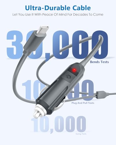 Ultimate Starlink Mini Car Charger – 100 W USB C to DC Power Cable – 10 ft Durable Cigarette Lighter Charging Cord – High-Speed Compatibility for Seamless Device Powering on the Go – 18 AWG Enhanced Performance
