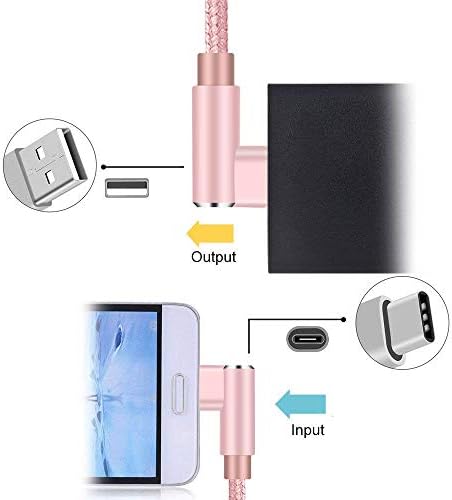 90-Degree Right Angle USB C Cable – Braided Type C Cord for Fast Charging & Data Transfer – Compatible with Galaxy S10, S20, Note10, LG Stylo 4, Moto Z2 & More – Versatile 3 FT, 6 FT, 10 FT Lengths – Durable & Tangle-Free Solution for Gaming & Streaming – Enhance Port Longevity & Convenience