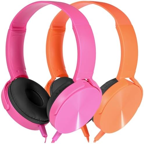 Classroom-Ready Kids Headphones Bulk Pack – 6 Durable Wired Earphones for Students, Toddlers, and Teens – Lightweight On-Ear Design with Comfortable Fit, Ideal for Learning, Music, and Online Classes – Compatible with Tablets and Laptops