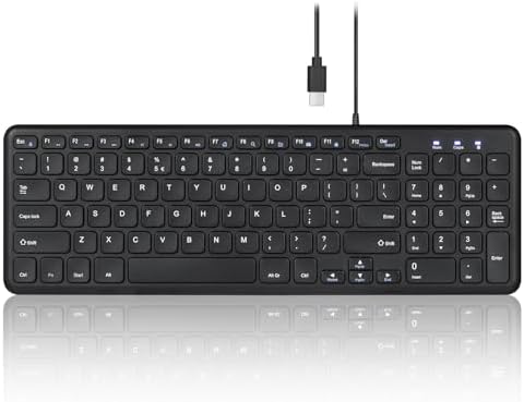 Elevate Your Typing Experience with the Perixx PERIBOARD-213 U Wired Silent USB Scissor Keyboard – Compact Design with Number Pad for Effortless Productivity, Ideal for Home and Office Use, Enhanced Compatibility, and Sleek Aesthetic – Perfect for Quiet Workspaces and Data Entry – Black US English Layout