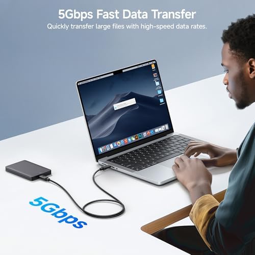 High-Speed 20 Gbps USB C to USB C Monitor Cable – 6 ft, Supports 8 K@30 Hz & 4 K@120 Hz Video, 240 W Power Delivery, Ideal for Gaming & Professional Use, Compatible with Thunderbolt 4, Car Play, Android Auto – Ultimate Connectivity Solution for Enhanced Performance