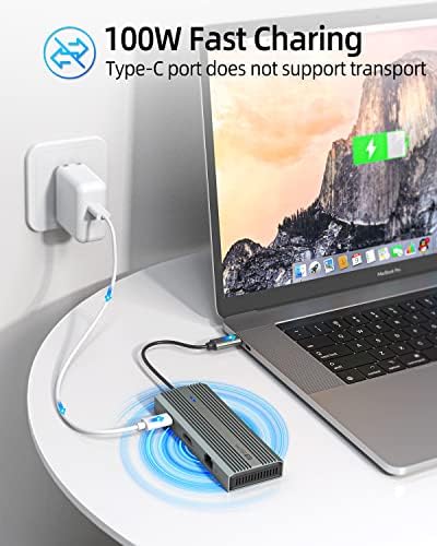 Upgrade Your Connectivity with SANZANG 8-in-1 USB-C Docking Station – 4 K@60 Hz HDMI, 100 W Pass-Through Charging, 1 Gbps Ethernet & Dual SD/TF Slots for Effortless File Transfers – Ideal USB Hub for Mac Book Users Seeking Enhanced Speed and Compatibility
