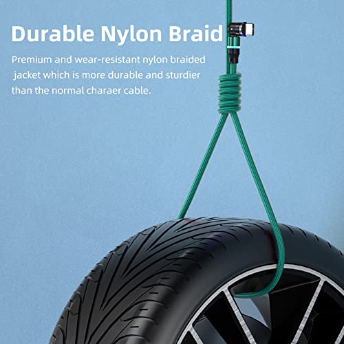 Premium 4-Pack Magnetic Charging Cables – 6.6 ft Nylon Braided 3-in-1 USB Charger for Micro USB, Type C & i OS Devices with Innovative 360-Degree Rotatable Connector for Effortless, Tangle-Free Fast Charging & Unmatched Durability – Ideal for Home, Office & Travel Use