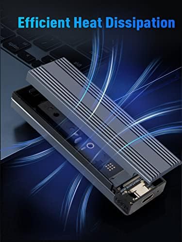 High-Speed M.2 NVMe SSD Enclosure with USB C Adapter – 10 Gbps Transfer Rate, UASP & Trim Support for M-Key (B+M Key) SSDs (2230/2242/2260/2280) – Portable, Durable Solution for Data Backup & Storage Expansion