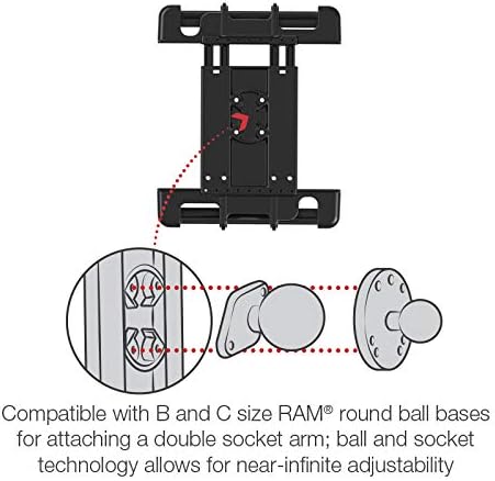 RAM Mounts RAM-HOL-TAB17 U Tab-Tite Holder for Apple i Pad Gen 1-4: Adjustable & Durable Tablet Mounting Solution for Hands-Free Navigation and Streaming with RAM B & C Ball Bases Compatibility