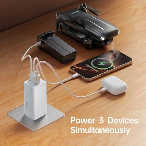 Bwine 65 W Ga N USB-C Charger: Ultra-Compact, Multi-Port Fast Charging Adapter for i Phone 16, Galaxy S24, Note 20/10+, Drones – Smart Travel Power Solution for Quick Device Charging Anywhere