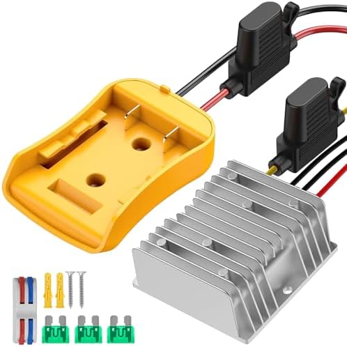 Premium High-Efficiency 18 V to 12 V Buck Converter Regulator – Advanced DC Power Adapter for Golf Carts & LED Strip Lighting with Dual Fuse Protection, Low Voltage Safeguarding, and Simplified Wire Terminal Setup for Optimal Performance