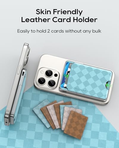 Kuulaa Slim 5000 m Ah Mag Safe Battery Pack: Stylish Portable Charger & Power Bank with Integrated Wallet and Stand, 20 W USB-C PD Fast Charging for i Phone 15/14/13/12 Series (Blue) – Effortless Wireless Convenience & Enhanced Device Compatibility