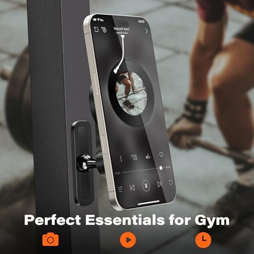 Revolutionize Your Fitness Routine with the A2 C Foldable Arm Magnetic Phone Holder for Mag Safe – Effortlessly Adjustable 360° Gym Mount for i Phone 12-16 Series – Secure Dual Magnet Design, Hands-Free Convenience for Workouts, Portable and Easy to Store
