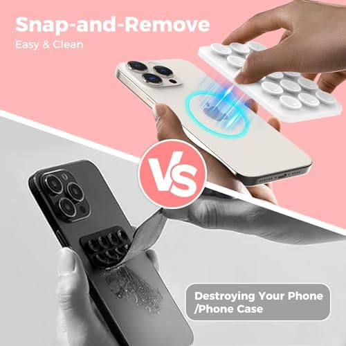 AHASTYLE Silicone Suction Phone Case Stand for iPhone 16/15/14/13/12 Series, Magnetic Suction Cup Phone Mount for iPhone MagSafe Phone Case, Mirror Shower Phone Holder, for TikTok Videos and Selfies – Enhanced Compatibility and Speed