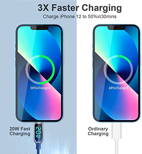 AICase 4 ft Nylon Braided i Phone Charger Cable with LED Charging Indicator – Fast Charge Compatible with i Phone 13, 12 Pro Max, 11, X, and i Pad – Durable Tangle-Free Design for Enhanced Performance and Reliability