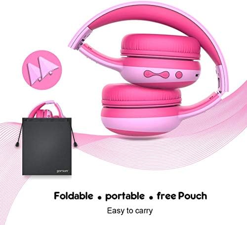 Gorsun Kids’ Purple Cat Ear Bluetooth Headphones – Safe Over-Ear Wireless Headset with 85 d B Volume Limiting, 40-Hour Battery Life, Built-in Microphone, and Bluetooth 5.3 for Toddlers and Young Children – Ideal for Music, Learning, and Playtime Adventures