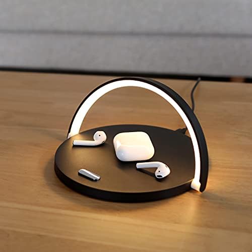 Transform Your Space with the mooas Premium Wireless Charging Nightlight – 15 W Fast Charger for i Phone 15/14 Pro & Galaxy S24/S23/S22 – Touch Control with Adjustable Brightness Levels for Ambiance & Functionality – Elegant Wood Design for Modern Decor