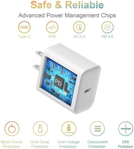 2 Pack 20W Fast Charger for AirPods 4,AirPods Pro (2nd gen), AirPods Max 2 (2024), USB C to USB C Woven Cable for iPhone 16/15,16/15 Pro Max, Plus,16E(SE4) Charger Charging Cord Adapter (5FT&6FT) – Enhanced Compatibility and Speed