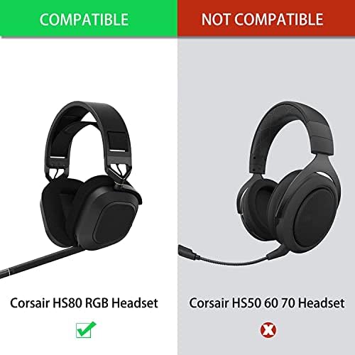 Ultimate Comfort Replacement Earpads for Corsair HS80 RGB Wireless Headphones – High-Performance Fabric Mesh Cushions for Superior Sound Enhancement and User Compatibility