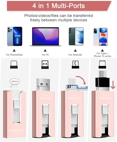Sunany 512 GB High-Speed USB Flash Drive – Stylish Pink Memory Stick for Seamless Compatibility with Phones, Tablets, and PCs – Effortless Data Management for Photos, Videos, and More!
