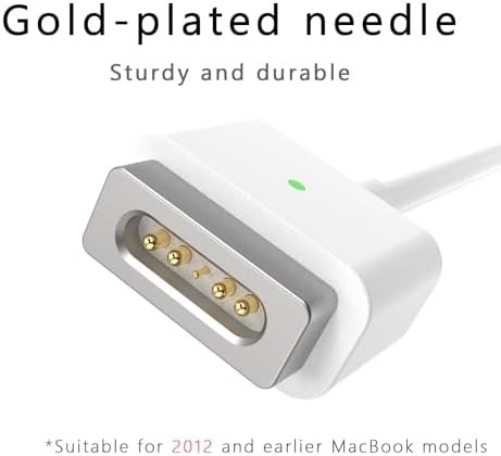 61 W Magnetic Charging Cable for Mac Book Air & Pro – 6 ft TPE Cable Only (Requires 60 W PD Charger) – Enhanced Compatibility with Mag Safe 1 Models A1278 A1286 – Fast Charging with Indicator Light – Durable & Easy to Clean Design