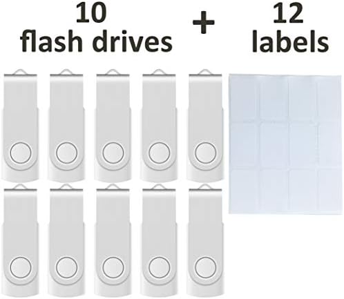 Enfain 10-Pack Red USB Flash Drives 16 GB – High-Speed USB 2.0 Memory Sticks with LED Indicator & 12 Labels for Easy Organization – Reliable & Portable Data Storage Solution for Professionals and Students