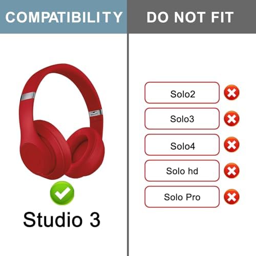 Transform Your Beats Studio 2 & 3 with SOPROM Premium Rubber Headband Cover – Stylish White Replacement Accessory for Enhanced Comfort and Durability in Wired & Wireless Models – Effortless Installation for a Revitalized Audio Experience