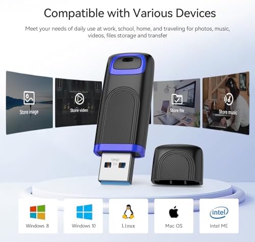 Ultra-Fast 256 GB USB 3.2 Flash Drive – Retractable High-Speed Thumb Drive with Keyring Hole for Effortless Data Storage | Perfect for Games, Photos, Music & Videos | Unmatched Compatibility & Protection