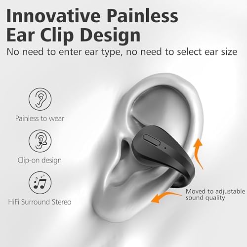 S600 Open Ear Clip Bluetooth Headphones – Ultimate Wireless Outdoor Earbuds for Active Lifestyles with Open-Ear Comfort and Environmental Awareness – Lightweight, Sweat-Resistant Design Perfect for Running, Cycling, and Hiking Adventures