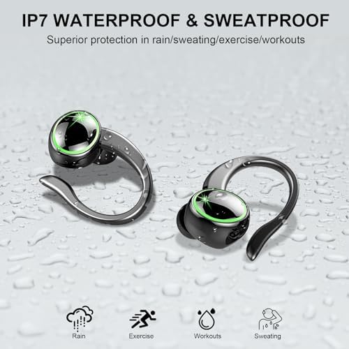 Ultimate Bluetooth 5.4 Sports Earbuds with 50-Hour Playtime, IP7 Waterproof Design, and Enhanced Deep Bass – Perfect for Fitness Enthusiasts and Runners in Vibrant Purple, Engineered for Unmatched Comfort and Superior Noise Cancellation