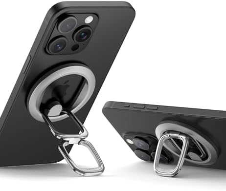 SURITCH Mag Safe Phone Grip – Innovative Magnetic Ring Holder for i Phone 15 Series, 360-Degree Adjustable Kickstand for Optimal Viewing, Ergonomic Design for Secure Handling, Sleek Silver Finish, Seamless Compatibility with Mag Safe Cases – Transform Your Mobile Experience