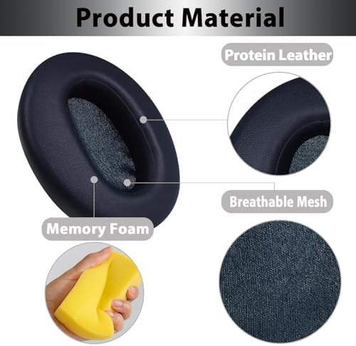 Upgrade Your Sony WH-XB910 N Headphones with Premium Memory Foam Earpads – Noise-Canceling Cushions Featuring Secure Buckle Design for Ultimate Comfort and Sound Isolation in Black – Perfect Replacement for Wired & Wireless Audio Enjoyment