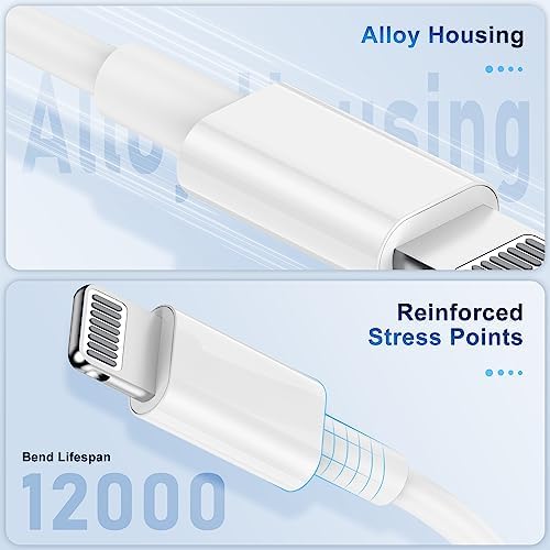 Dual Pack 6 Ft Apple MFi Certified Lightning to USB Charging Cables – Fast 2.4 A Power for i Phone 14/13/12/11/X/XS/XR/8/7/6/SE Plus Pro Max Mini – Durable and Flexible Design for Home, Office, and Travel Use – Enhanced Compatibility and Speed for Seamless Charging Experience