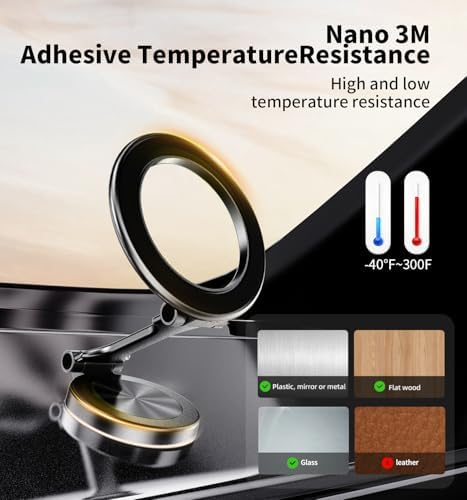 Mag Safe-Compatible Ultra Magnetic Car Phone Holder – 360° Rotating Mount for i Phone 16, 15, 14, 13, 12 Pro and All Smartphones – Secure Grip for Hands-Free Driving & Effortless Installation