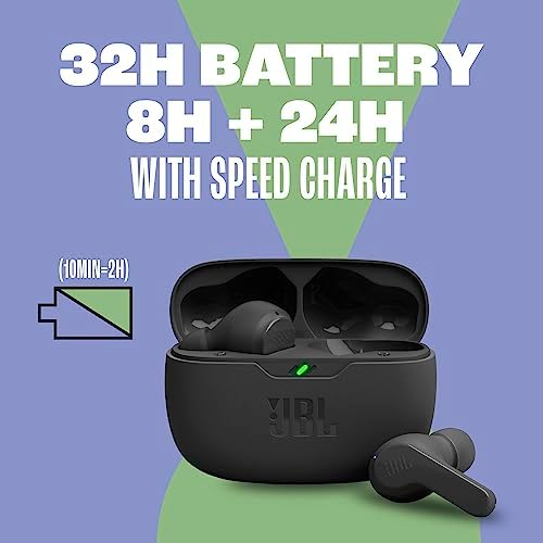 JBL Vibe Beam True Wireless Earbuds – Experience Deep Bass Immersion with Bluetooth 5.2, Water & Dust Resistance, Hands-Free Voice Aware Calling, and Up to 32 Hours of Battery Life – Perfect for On-the-Go Audio Enthusiasts