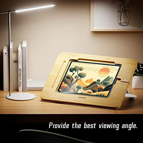 Eco-Friendly Bamboo Tablet Drawing Stand – Adjustable 5 Angles for Ultimate Comfort, Lightweight & Portable Riser for Tablets and Laptops (9.7″ to 11″) – Enhance Creativity and Ergonomics with Non-Slip Stability