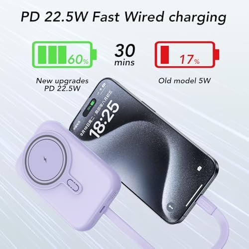 HUOTO 10000 m Ah Magnetic Power Bank – Ultimate Fast Charging Solution for i Phone 12-16 Pro Max | Wireless Battery Pack for Hassle-Free Travel & Everyday Use | Sleek, Compact Design with Enhanced Mag Safe Compatibility