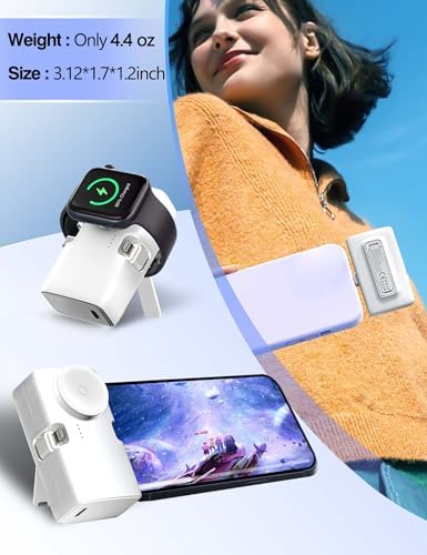 Compact 20 W Mini Fast Charging Power Bank for Apple Devices and Samsung – 5000 m Ah Travel-Ready USB-C Power Bank with Foldable Design for Enhanced Portability and Speed – Perfect for i Phone 15 Series and Apple Watch Users Seeking Reliable On-the-Go Charging Solutions