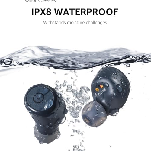 TOZO T10 Wireless Earbuds with Bluetooth 5.3 – Customizable EQ for Personalized Sound, Ergonomic Fit for Ultimate Comfort, 55 Hours Playtime, IPX8 Waterproof Rating, Wireless Charging Case – 2025 Enhanced Audio Experience for Active Lifestyles