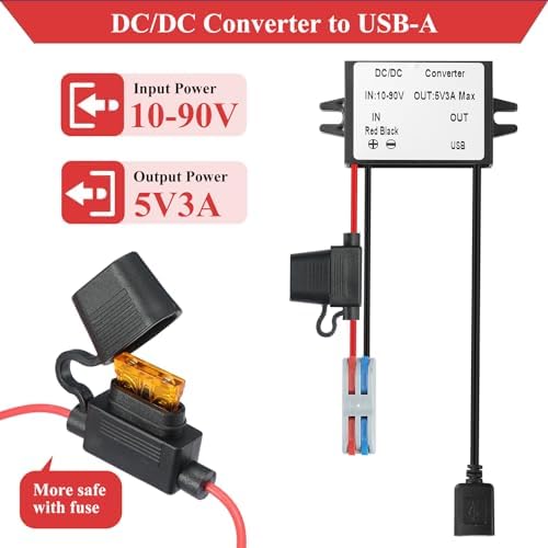 Rugged IP67 Waterproof USB Charging Hub – High-Efficiency DC-DC Converter for Trucks, Off-Grid Solar Systems, and Marine Use – 10-90 V to 5 V 3 A (15 W) Power Supply for Extreme Conditions – Durable, Dustproof, and Shock-Resistant for Reliable Charging Anytime, Anywhere