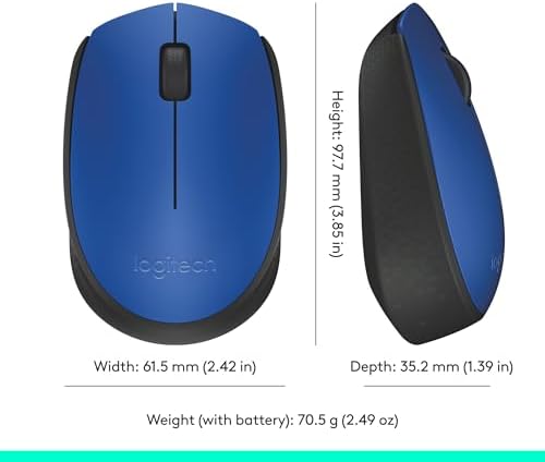 Logitech M170 Wireless Mouse – Ultra-Responsive Optical Tracking, Ambidextrous Design for All Users, 2.4 GHz USB Mini Receiver, 12-Month Battery Life, Perfect for PC, Mac & Laptop – Elevate Your Productivity with Seamless Wireless Freedom