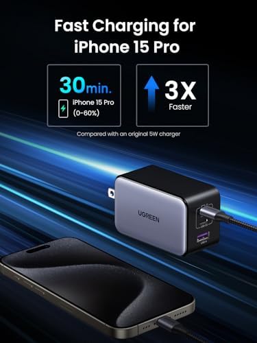 UGREEN Nexode X 100 W USB-C Charger Block – Ultra Compact 3-Port Ga N Power Adapter for Fast Charging Mac Book Pro, i Phone 15, Galaxy S24 Ultra, and More – Enhanced Compatibility with PPS Technology for Multiple Devices – Superior Energy Efficiency and Comprehensive Device Protection