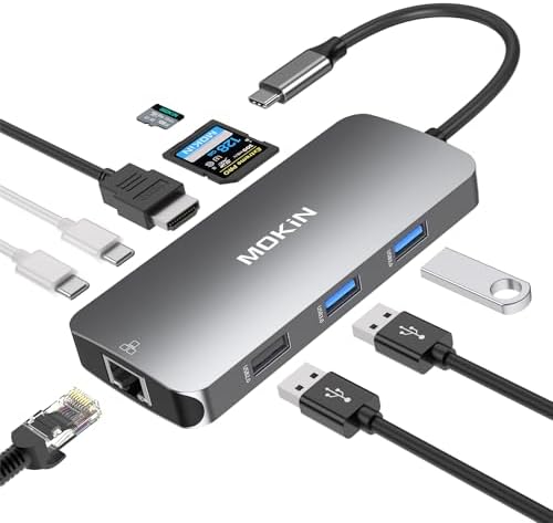 Transform Your Mac Book Workflow with Our 9-in-1 USB C Adapter: A High-Performance Connectivity Hub Featuring 3 USB Ports, HDMI Output, RJ45 Ethernet, 100 W Power Delivery, and SD/TF Card Reader – Ideal for Professionals and Students Seeking Seamless Data Transfer and Versatile Connectivity